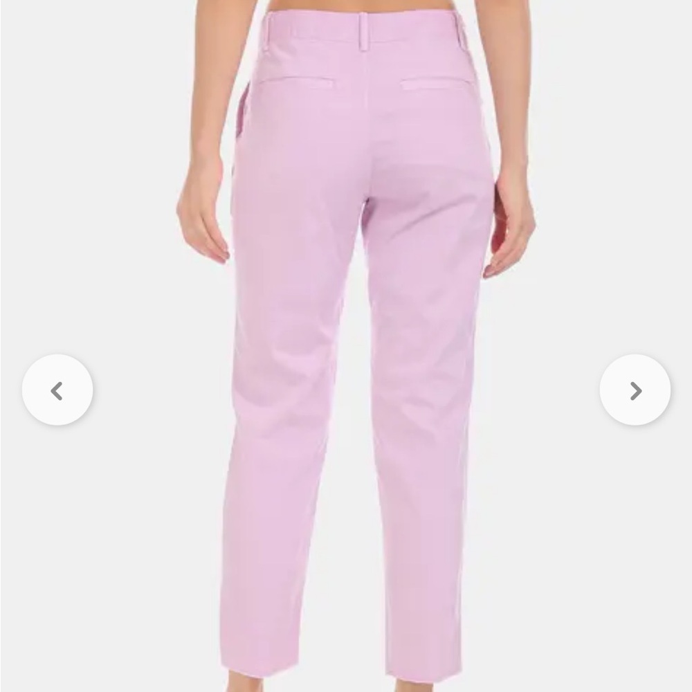 Pastel Pink Pale Lilac Lavender Purple Straight High Rise Khaki Pants - Picture 3 of 14